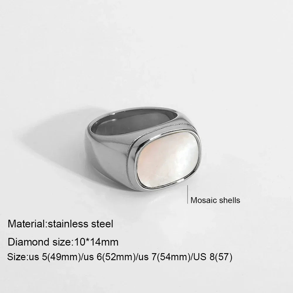 Fashiona golden croissant Stainless Steel rings for women Geometric minimalism ring Couple Matching Jewlery Gifts Do not fade