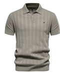 Men's Ribbed Knit Polo Shirt