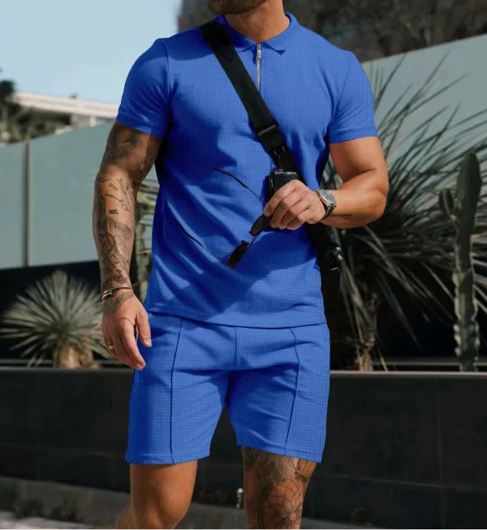 Men Short Sleeve T-Shirt Shorts Casual Set