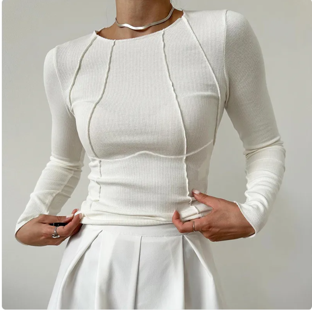 Women Long Sleeve Knitted Top