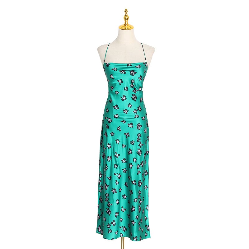 Slim Satin Suspender Dress