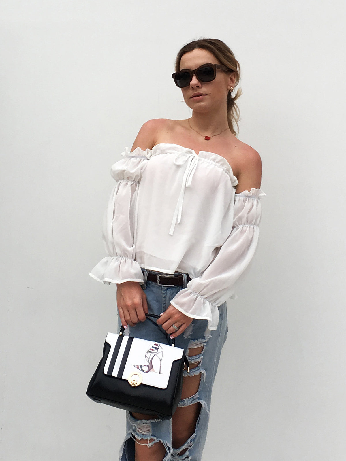 Shoulder Ruffle Blouse