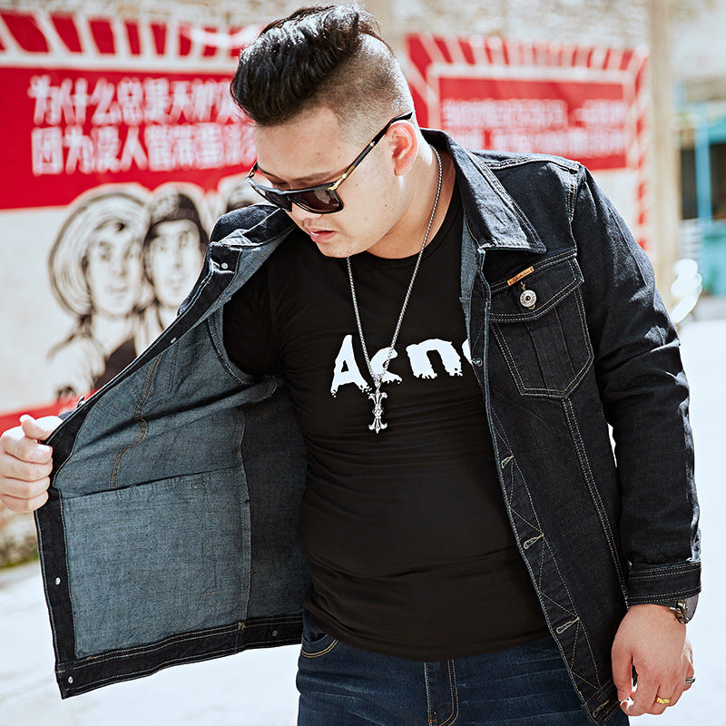 Men Plus Size Denim Jacket