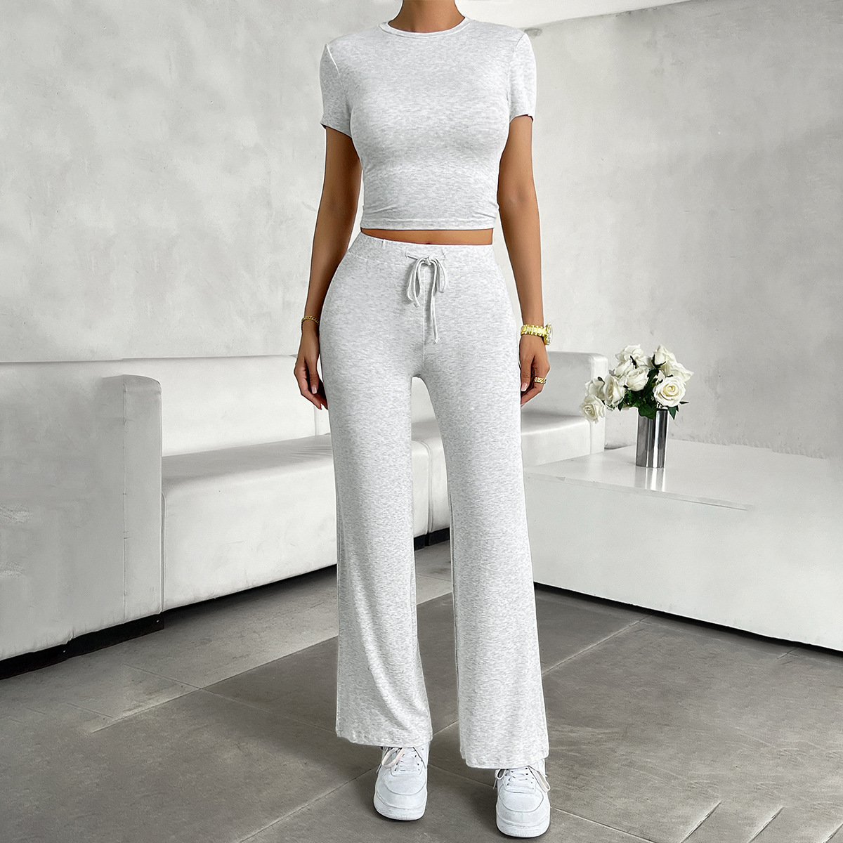 Casual Urban Round Neck Set
