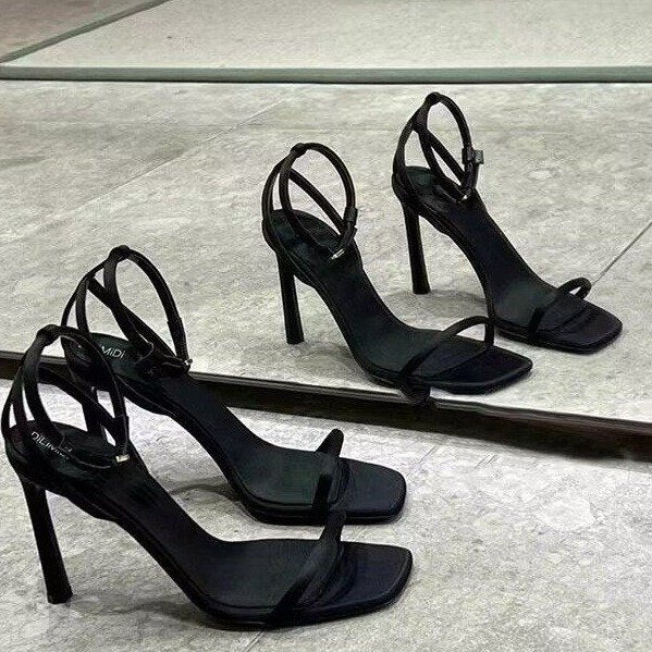 Strap Square Toe High Heel Sandals