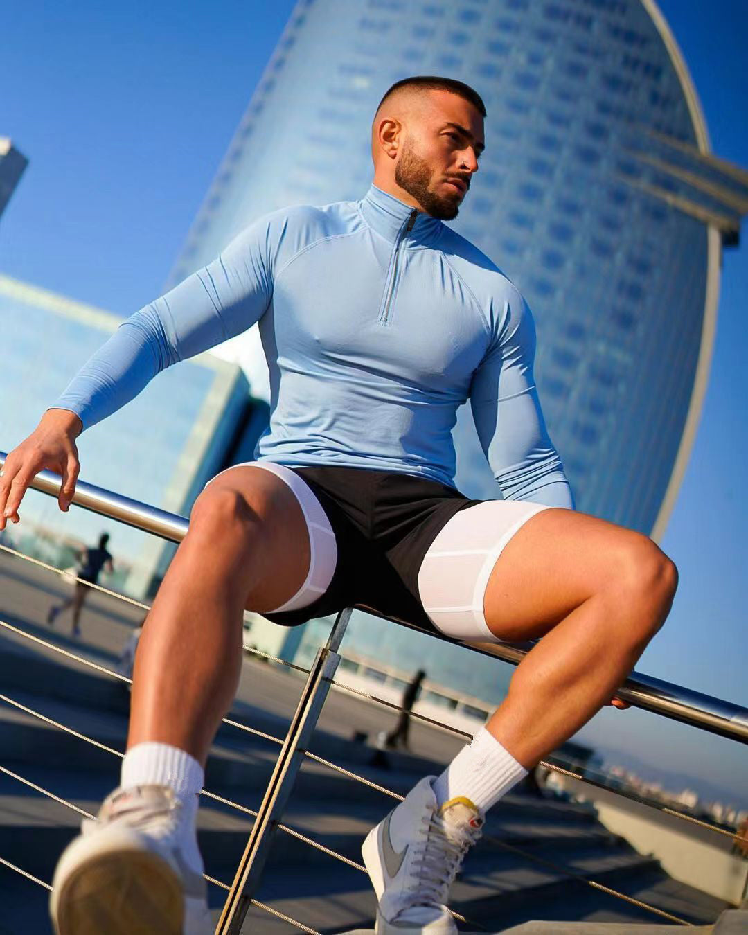 Men Half-Zip Fitness T-Shirt