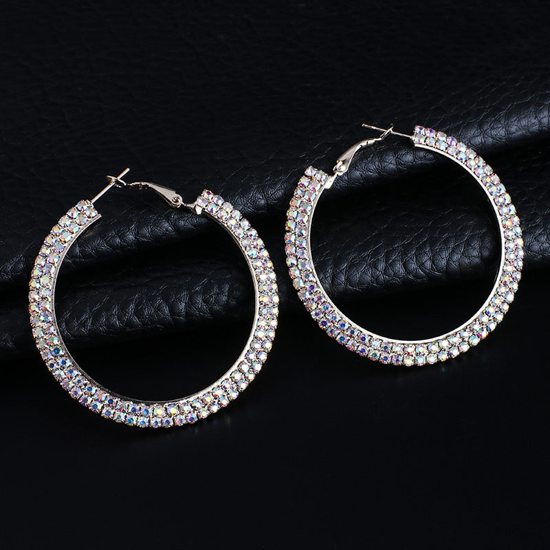 Round Crystal Hoop Earrings