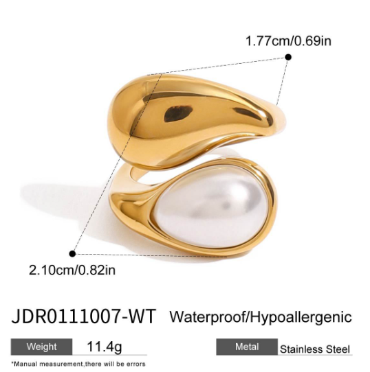 Women Drop Pearl Ring
