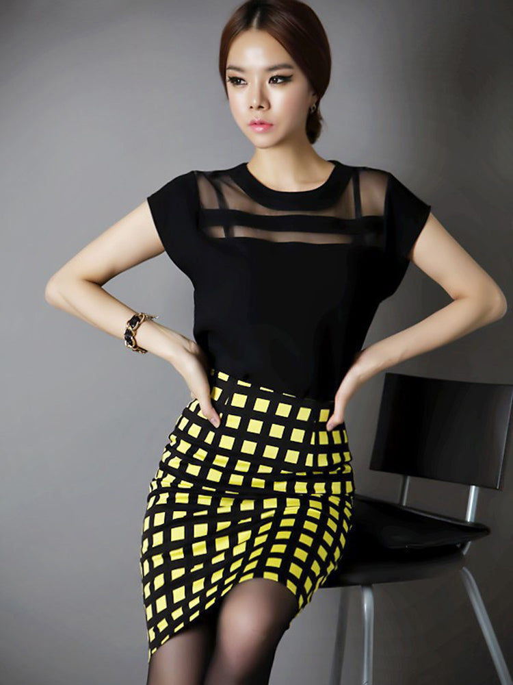 Black Tulle Sheer Blouse