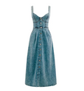 Denim Buckle Midi Dress