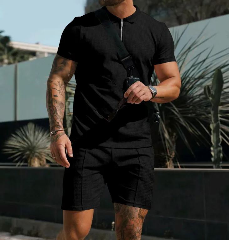 Men Short Sleeve T-Shirt Shorts Casual Set