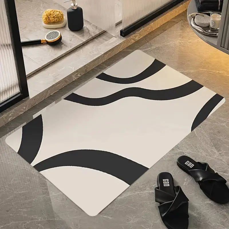 Modern Abstract Non-Slip Bath Mat for Indoor Use
