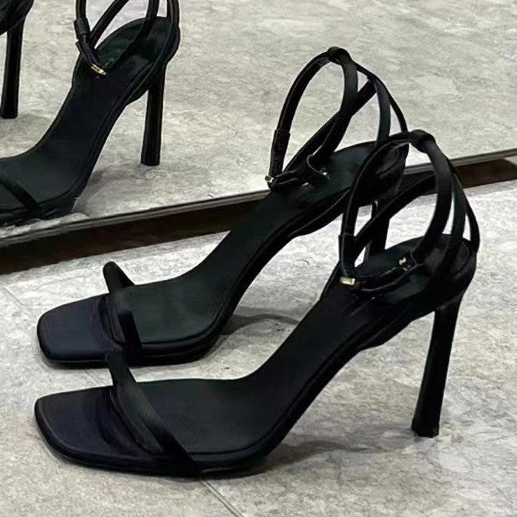 Strap Square Toe High Heel Sandals