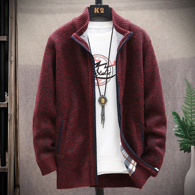 Men's Thick Padded Jumper Cardigan