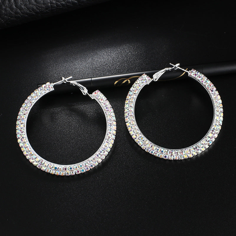 Round Crystal Hoop Earrings